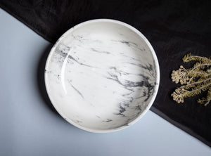 Porcelain Marble Effect Round Multi Purpose Bowl